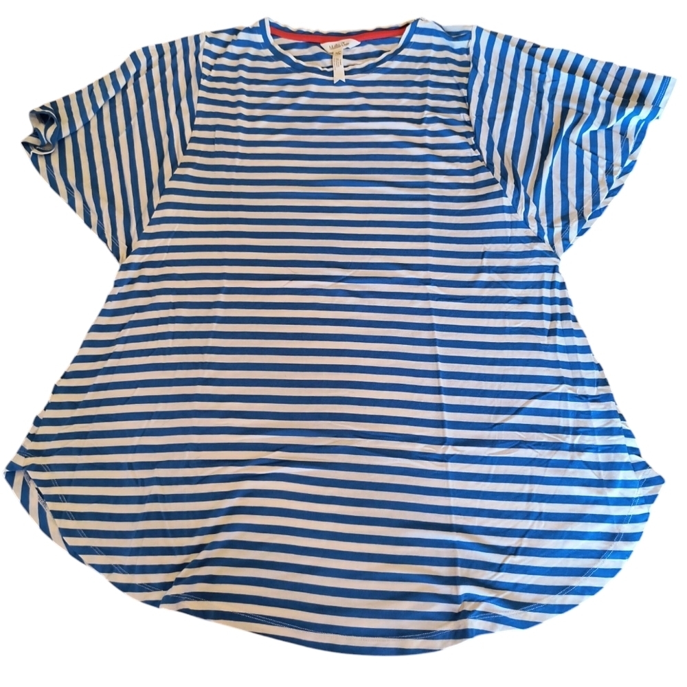 Matilda Jane Women's Blue and White Striped Sincerely Me Oversized T-Shirt